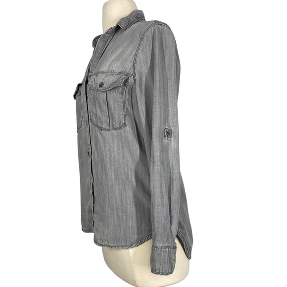CLOTH & STONE Soft Gray Tencel Chambray Buttondown Shirt Size Extra Small - Picture 2 of 5